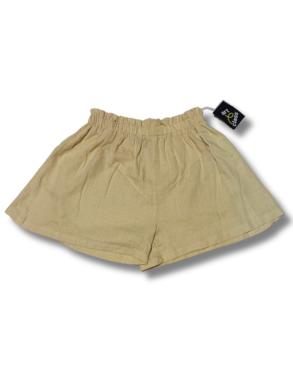art class Girls' Beige Linen-blend Elastic-Waist Pull-On Shorts, NWT